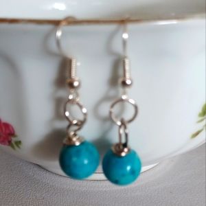 Turquoise semi precious earrings